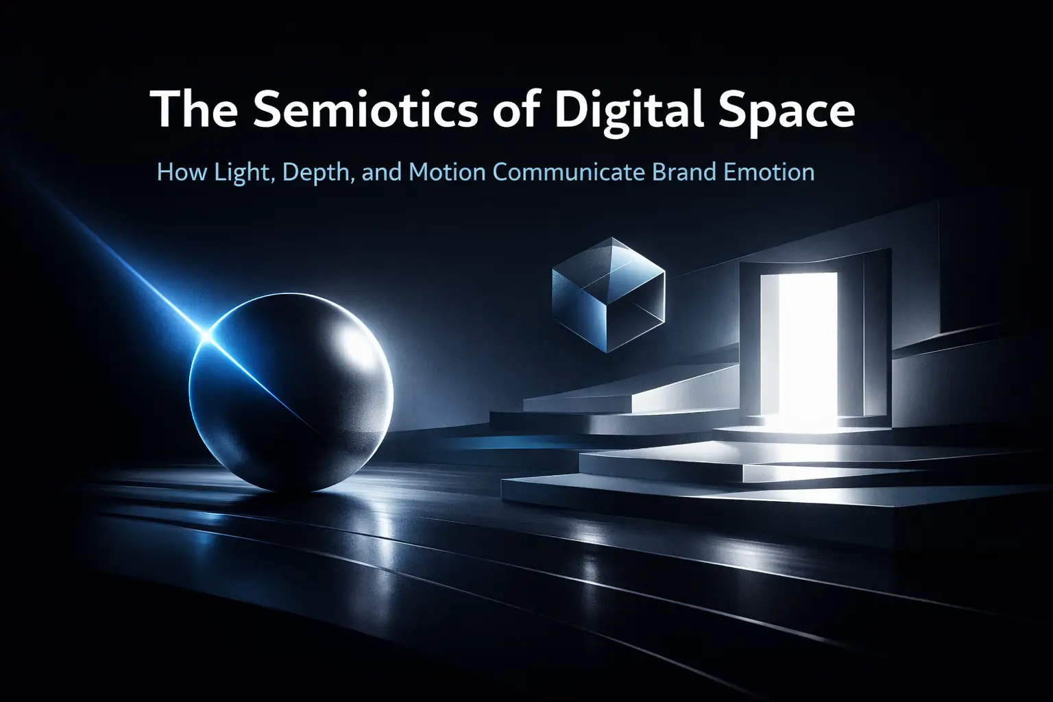 Semiotics supporting still with atmospheric digital space.