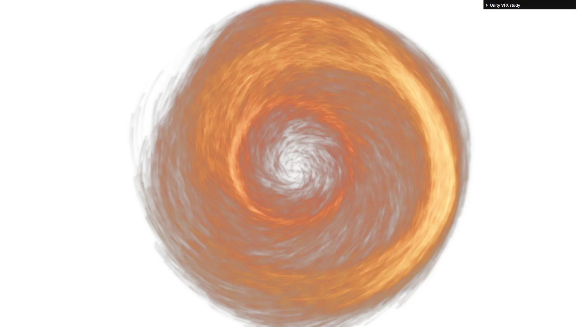 Layered orange particle vortex demonstrating temporal accumulation.